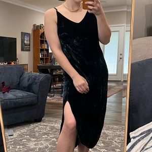 bella dahl crushed velvet silk slip dress